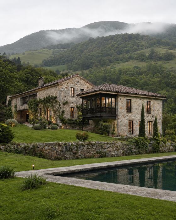 Casona asturiana con piscina