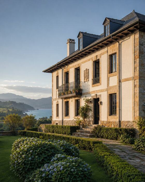 Palacete indiano con vistas al mar